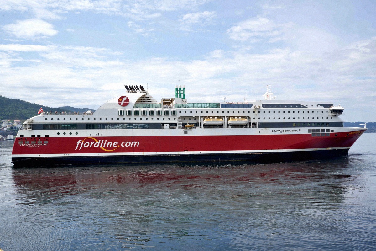 Fjord Line Stavangerfjord, die im Winter zwischen Hirtshals und Kristiansand fährt